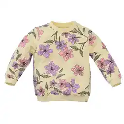 Wehkamp Z8 newborn sweater Naila met bloemenprint lichtgeel/lila/groen aanbieding