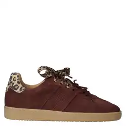 Wehkamp DWRS Poona suède sneakers bordeaux/panter aanbieding