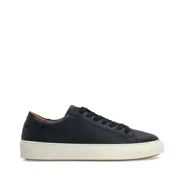 Wehkamp Manfield leren sneakers donkerblauw aanbieding