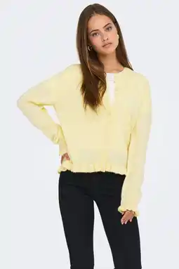 Wehkamp JDY gebreid vest geel aanbieding