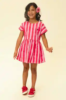 Wehkamp LOOXS little gestreepte sweatjurk roze aanbieding