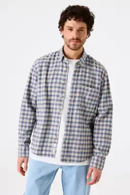 Wehkamp Garcia regular geruite casual overhemd blauw aanbieding