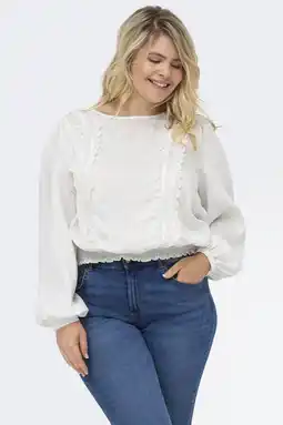 Wehkamp ONLY CARMAKOMA top ecru aanbieding