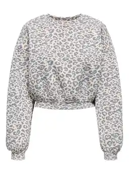 Wehkamp ONLY cropped trui met panterprint ecru aanbieding
