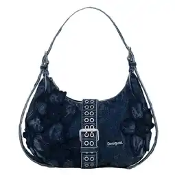 Wehkamp Desigual denim schoudertas met bloemen blauw aanbieding