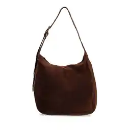 Wehkamp Manfield suede schoudertas donkerbruin aanbieding