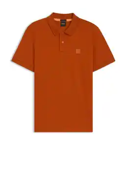 Wehkamp BOSS slim polo donker oranje aanbieding