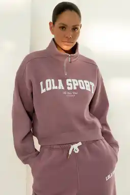 Wehkamp The Lola Club sweater Jayla Half Zip oudroze aanbieding