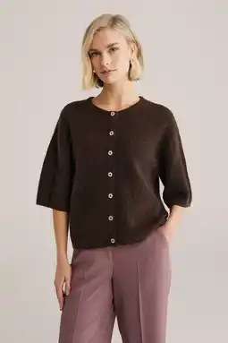 Wehkamp WE Fashion gebreid vest donkerbruin aanbieding