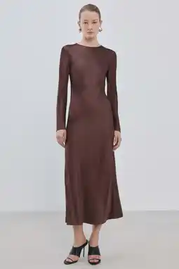 Wehkamp Mango midi jurk bruin aanbieding