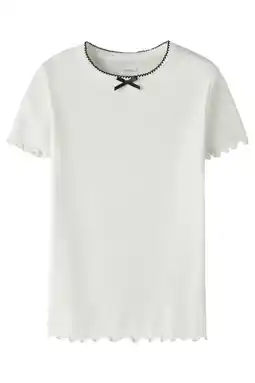 Wehkamp NAME IT KIDS T-shirt met textuur wit aanbieding