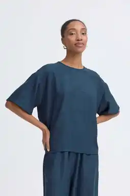 Wehkamp ICHI top donkerblauw aanbieding