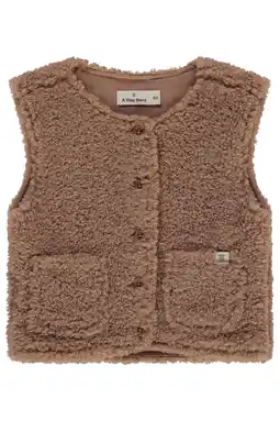 Wehkamp A Tiny Story teddy gilet bruin aanbieding