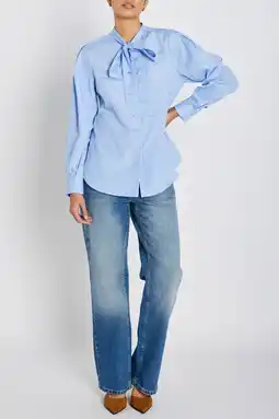 Wehkamp Bruuns Bazaar blouse met streep lichtblauw aanbieding