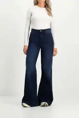 Wehkamp Circle of Trust highwaist wide leg jeans dark blue denim aanbieding