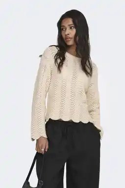 Wehkamp ONLY pullover crème ajour aanbieding