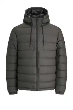 Wehkamp JACK & JONES PLUS SIZE gewatteerde jas Plus Size antraciet aanbieding
