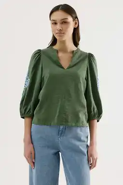 Wehkamp CKS denim top groen aanbieding
