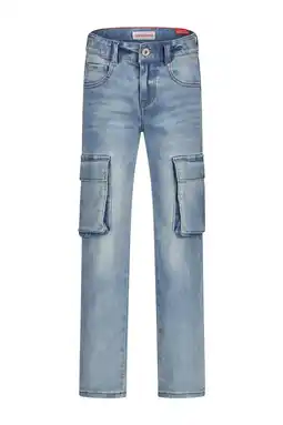 Wehkamp Vingino straight leg cargo jeans medium blue denim aanbieding