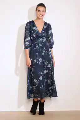 Wehkamp LOLALIZA midi jurk donkerblauw aanbieding