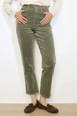 Wehkamp LOLALIZA corduroy mom regularwaist broek groen aanbieding