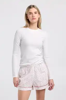 Wehkamp America Today pyjamashort Macie wit/rood aanbieding