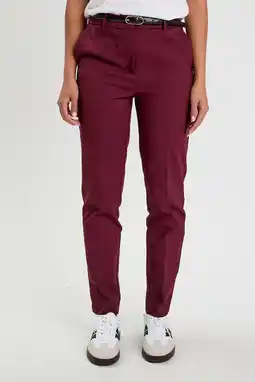 Wehkamp Cache Cache tapered highwaist pantalon donkerrood aanbieding