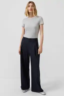 Wehkamp s.Oliver regular highwaist casual broek met krijtstreep marineblauw aanbieding