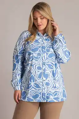 Wehkamp Yest Curve gebloemde blouse travelstof blauw aanbieding