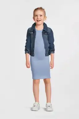 Wehkamp NAME IT KIDS zomerjurk gebreid lichtblauw aanbieding