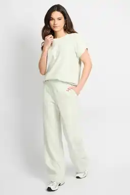 Wehkamp CS the Label straight regularwaist broek mintgroen met lurex aanbieding