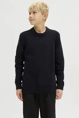 Wehkamp JACK & JONES JUNIOR pullover zwart gebreid aanbieding