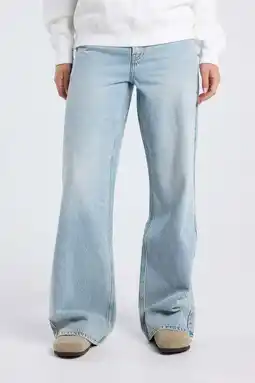 Wehkamp America Today highwaist wide leg jeans medium blue denim aanbieding