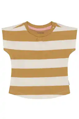 Wehkamp Noppies baby gestreepte T-shirt lichtbruin aanbieding