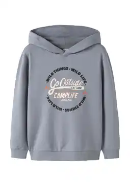 Wehkamp NAME IT KIDS hoodie grijsblauw aanbieding