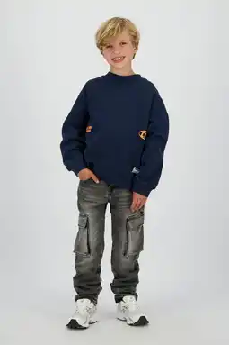 Wehkamp Vingino straight leg cargo jeans black denim aanbieding