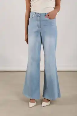 Wehkamp NUKUS highwaist flared jeans light blue denim aanbieding