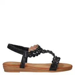Wehkamp Dolcis imitatieleren sandalen met strass steentjes zwart aanbieding