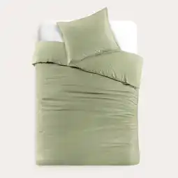 Wehkamp Studio LIVIT perkal katoenen dekbedovertrek 1 persoons groen (140x220 cm) aanbieding