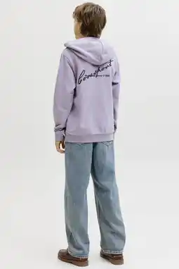 Wehkamp JACK & JONES JUNIOR hoodie met backprint lila aanbieding