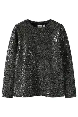 Wehkamp NAME IT KIDS blousetop zwart met pailletten aanbieding