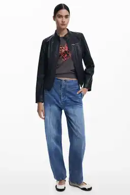 Wehkamp Desigual imitatieleren jack zwart aanbieding