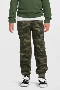 Wehkamp Anytime cargo joggingbroek met camo print khaki aanbieding