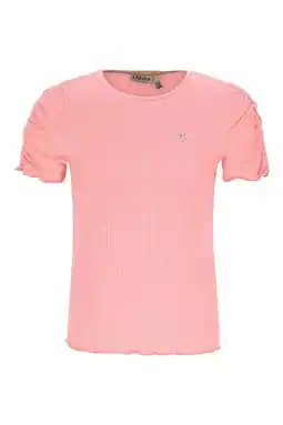 Wehkamp Like Flo T-shirt zalm rib gebreid aanbieding