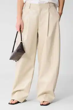 Wehkamp Shoeby barrel highwaist coated broek ecru aanbieding