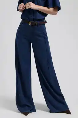 Wehkamp Florez Riley Wide Leg wide leg jeans dark blue denim aanbieding