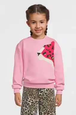 Wehkamp Orange Stars fleece sweater met printopdruk Lizzie roze aanbieding