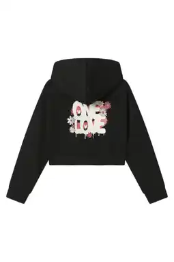 Wehkamp NAME IT KIDS hoodie met backprint zwart aanbieding
