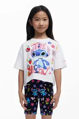 Wehkamp Desigual Lilo & Stitch T-shirt wit met glitter aanbieding