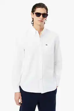 Wehkamp Lacoste regular zakelijk overhemd wit aanbieding